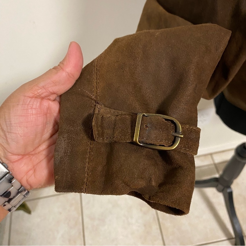 El Bomero Jacket Women’s Size Large Brown Suede Leather Motto Jacket Vintage - Picture 4 of 17